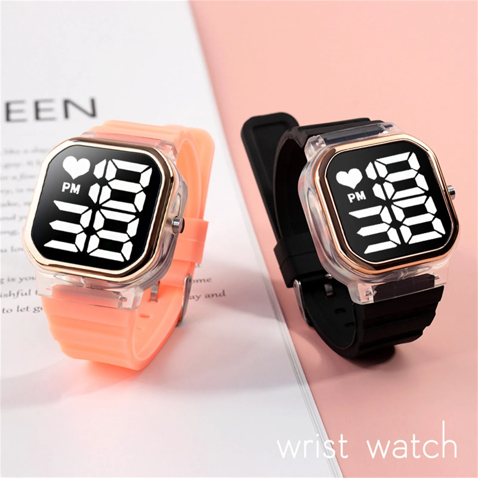 

Women's Style Silicone Led Watches Casual Digital Sport Watches Girls Birthday Present Fashion Light Weight Soft Sports Clock R5