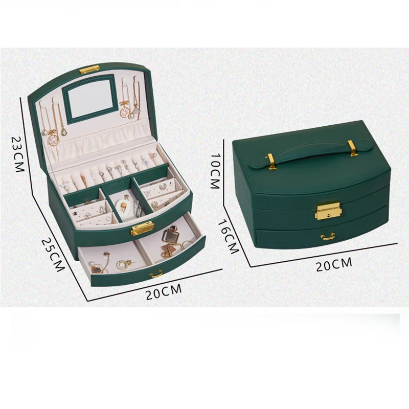 

LEDFRE New Creative Double-layer Jewelry Storage Box Large Capacity Drawer Type Jewelry Ear Jewelry Box LF89010