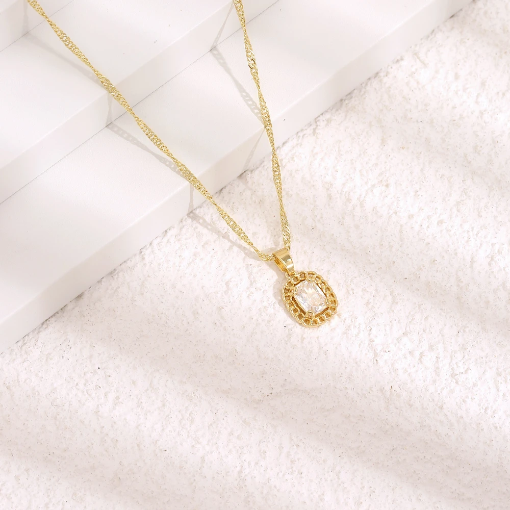 

Necklace Handmade Necklace Designed for Women Gold Color Necklace Zircon Pendants Sweet Lovely Gift for Girlfriend Anniversary