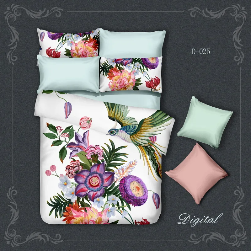 

digital art lark bedding set duvet cover sheet pillow case queen size bed linen set