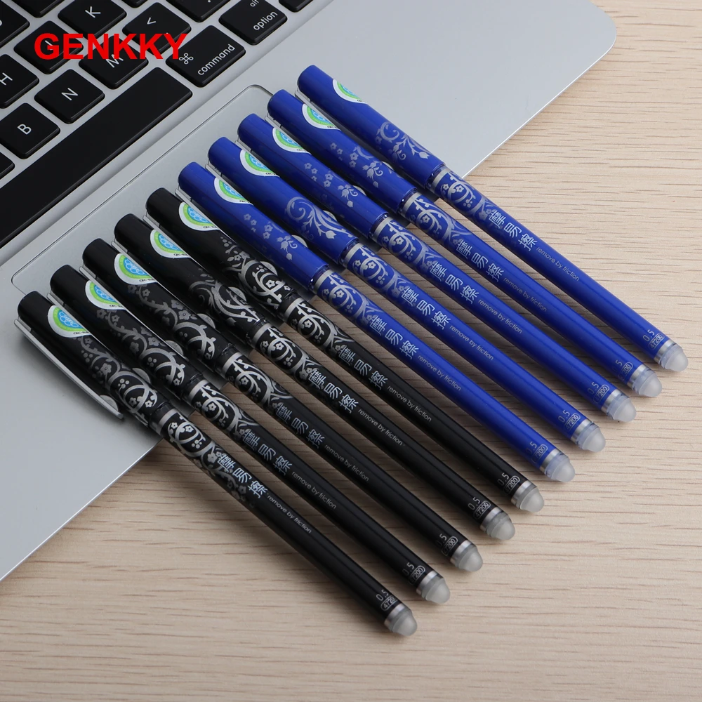 Офисная гелевая ручка GENKKY со стираемыми чернилами 0 5 мм синие черные зеленые