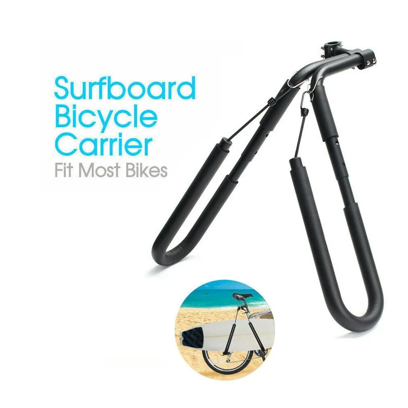 

Bicycle Surfing Carrier Surfboard Wakeboard Surf Rack Mount to Seat Posts Practical Surfboard Bike-Side Holder Riding