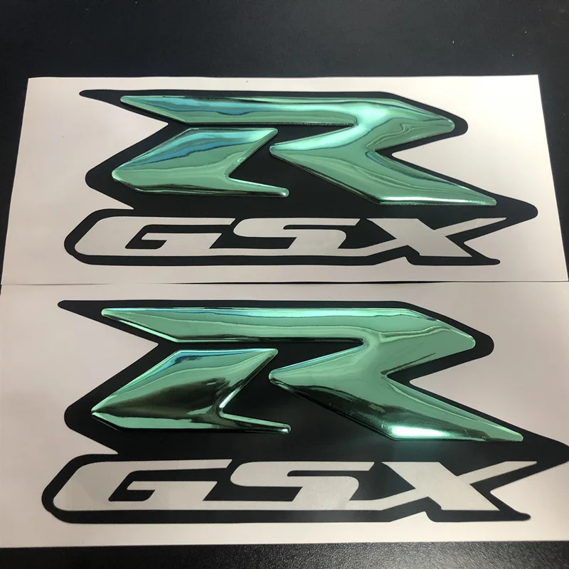2 шт. Серебристая эмблема 3D Fender бак подписать аппликацию Стикеры для Suzuki GSXR 600 750 1000 K1/2/3/4/5/6/7/8/9 мотоцикл/крейсера/Измельчитель - Цвет: Зеленый