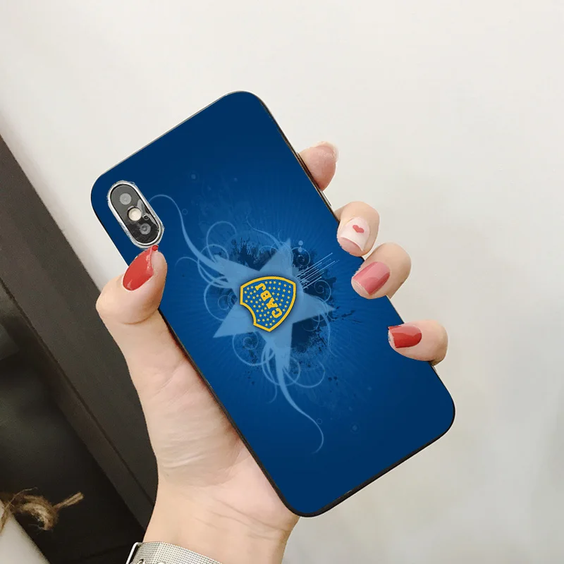 Чехол для телефона FC Boca Juniors iPhone XR 11 Pro XS Max X 5 5S черный DIY мягкий чехол Abila iphone SE 7 8 6 6S