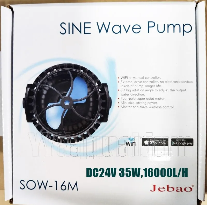 Jebao WI-FI SOW-5M SLW-10 SLW-20 SLW-30 SOSINE волна потока Wavemaker супер тихий мощный Коралловый Риф Морской насос 4000-10000-16000LPH