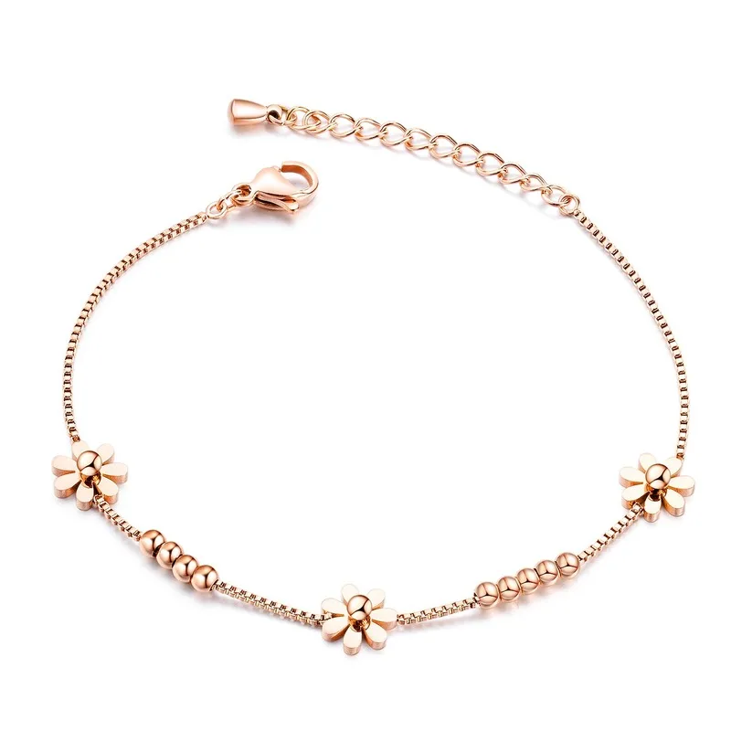 

Titanium Steel Flower Box Chain Bracelet Fashion Temperament Girl Goddess Gift