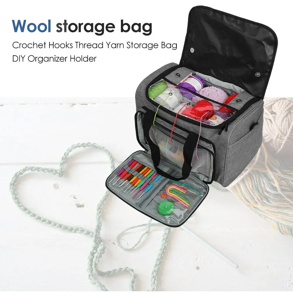 

Durable Knitting Sewing Needles Storage Bags Portable Delicate Convenient Yarn Tote Crochet Hooks for Household Organizer