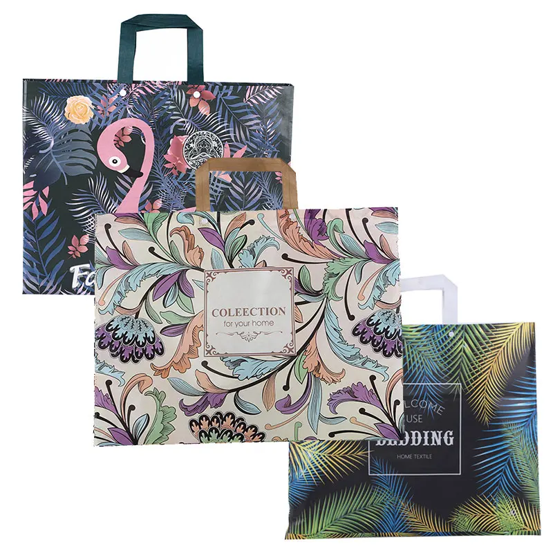 

Newest Flamingo Flower Pattern Eco Shopping Bag Foldable Reusable Tote Folding Pouch Travel Non-woven Bathroom Storage Bag
