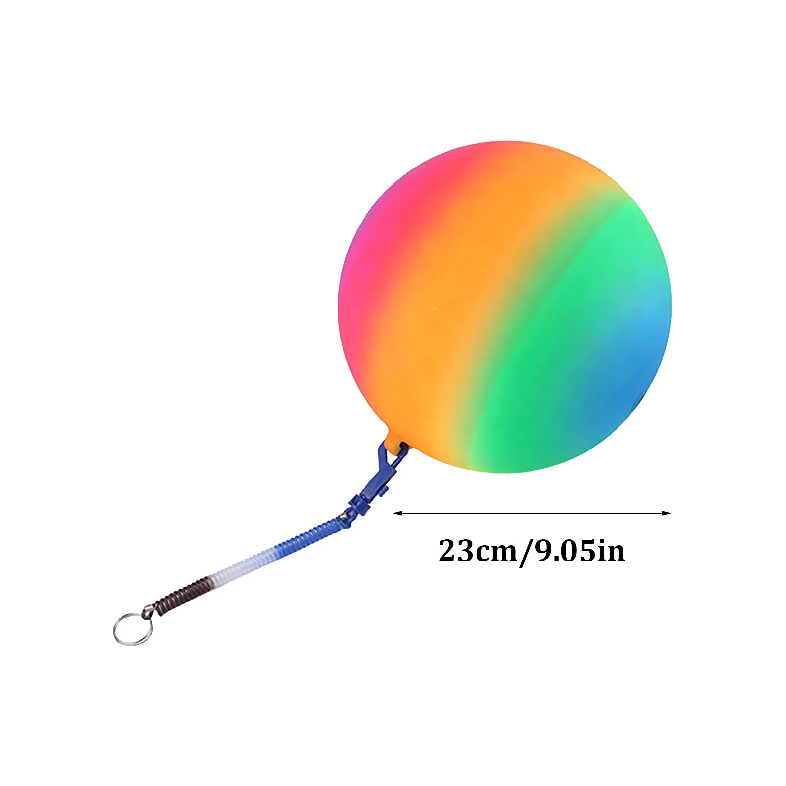 

Soft Sticky Antistress Ball Children's 9 Inch Rainbow Inflatable Belt Chain Portable Ring Toy Ball Keychain Squeeze Rising Ball