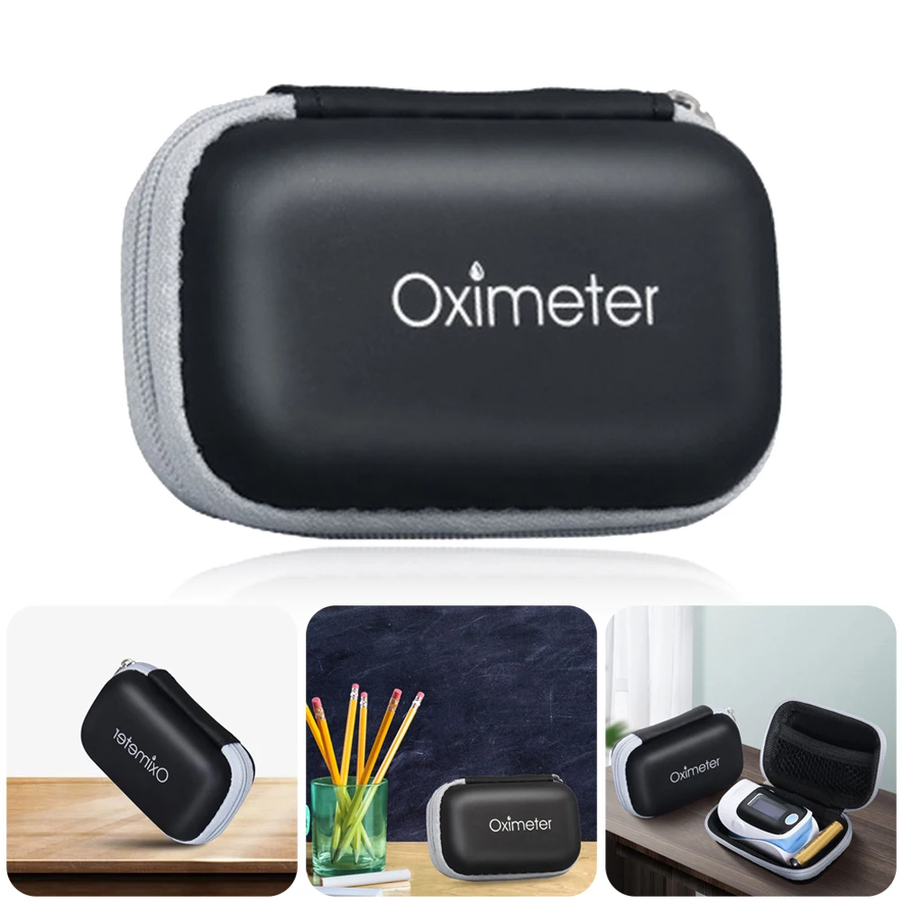 

Digital Finger Pulse Oximeter Storage Bag Box Travel Sport Blood Oxygen Oximeter Protective Case Zipper Bag Storage Organizer