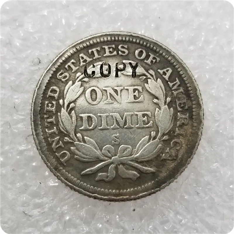 США 1856-S десятицентовая монета с изображением сидящей свободы копия монет -