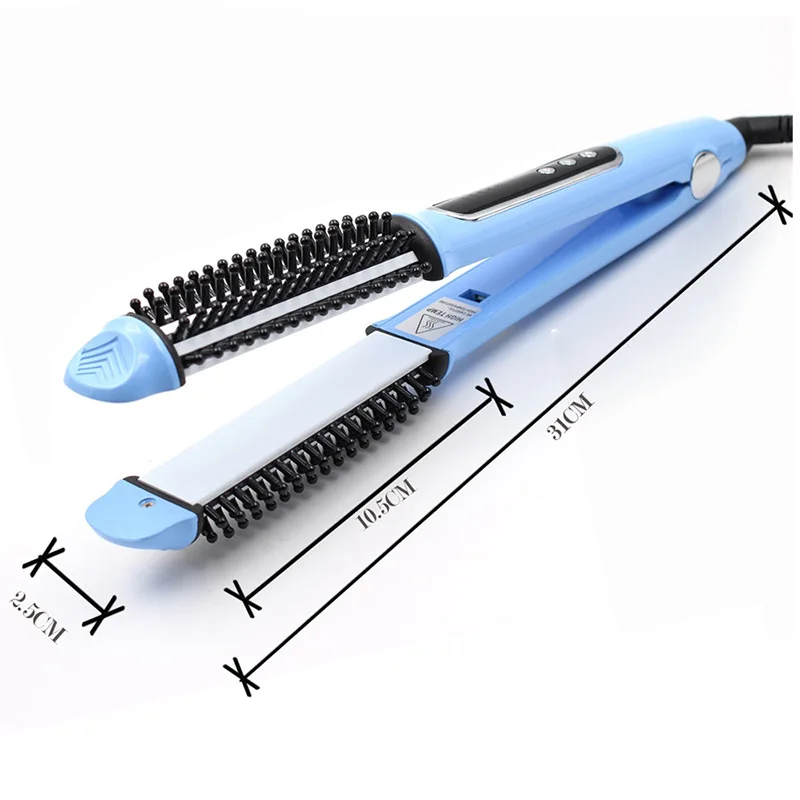 2 в 1 выпрямитель для волос Щетка антистатическая керамическая нагревательная