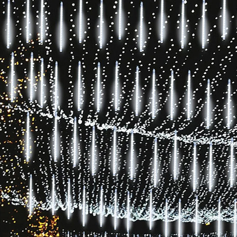 

30cm/50cm 8 Tubes Meteor Shower Rain LED String Lights Outdoor Christmas Decoration for Home Tree EU/US Plug String Lights