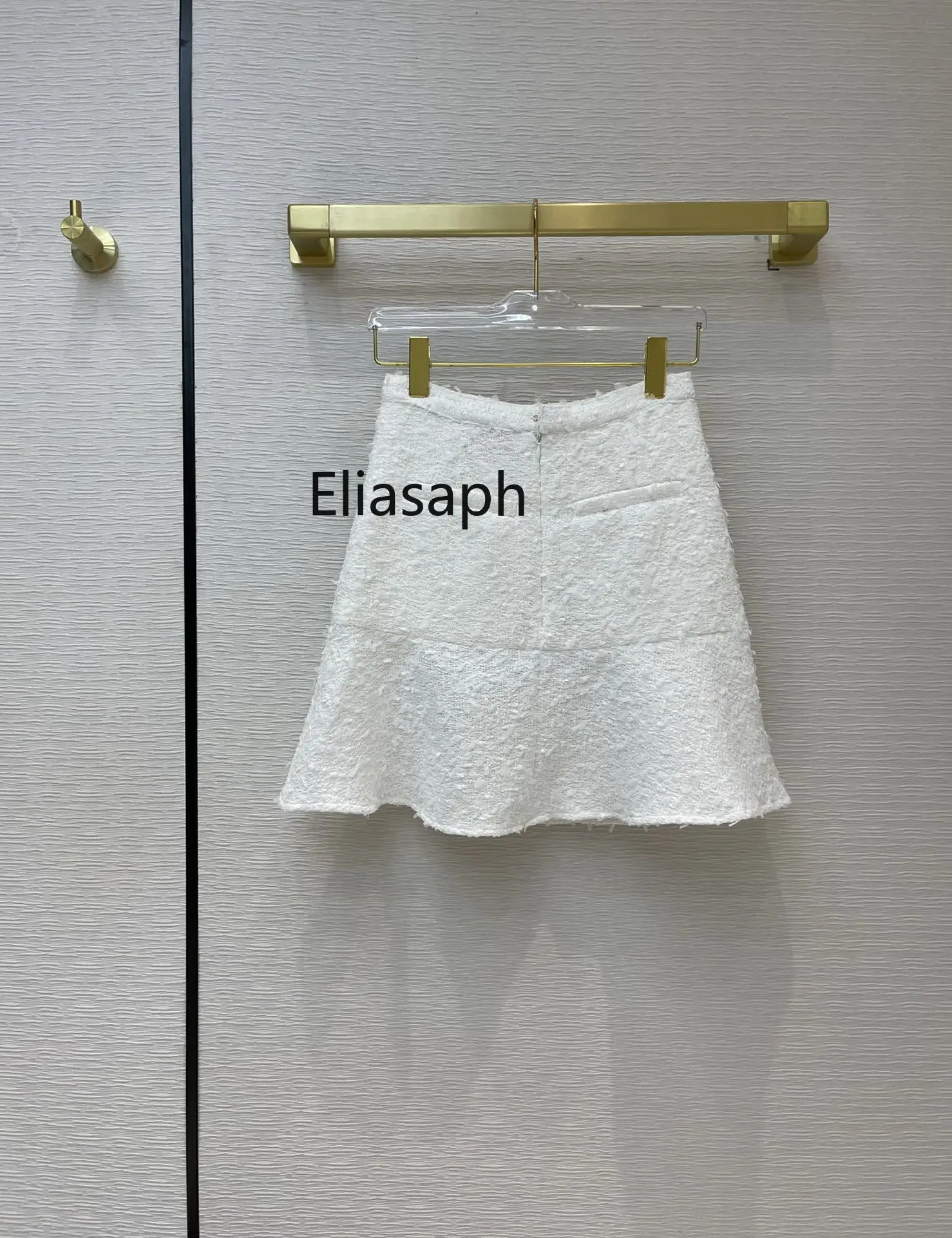 High Street Tweed White Skirts for Women Summer High-end Brand All-match High Waist Skirt Top Quality Blended Knitted Skirt Lady