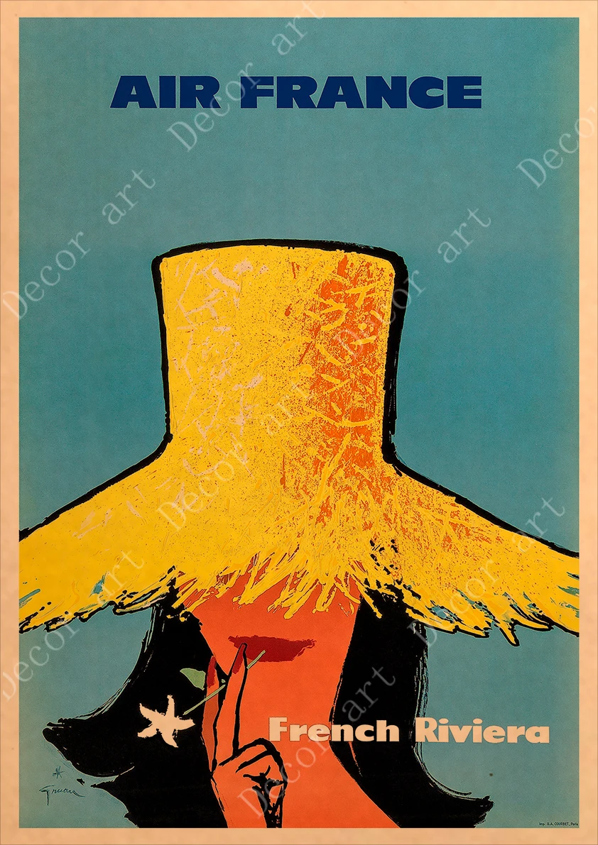 Путешествия в Париж по воздуху Франция город холст живопись винтажные настенные