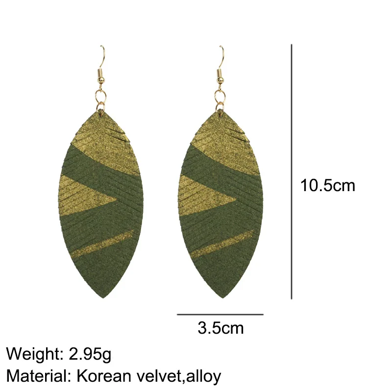 Cpop новые модные висячие серьги с перьями для женщин желтым зеленым листом