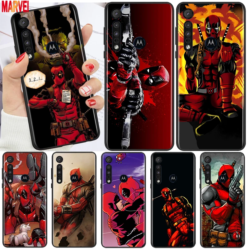 

Love Marvel Deadpool For Motorola G9 G8 G Edge One E7 E6 Power Lite Marco Hyper Fusion Plus Play Black Phone Case Cover