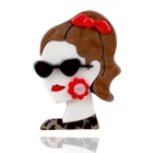 Новая модная Милая женская акриловая брошь в виде цветка для женщин и девушек милые Мультяшные Броши искусственная Бижутерия Подарки