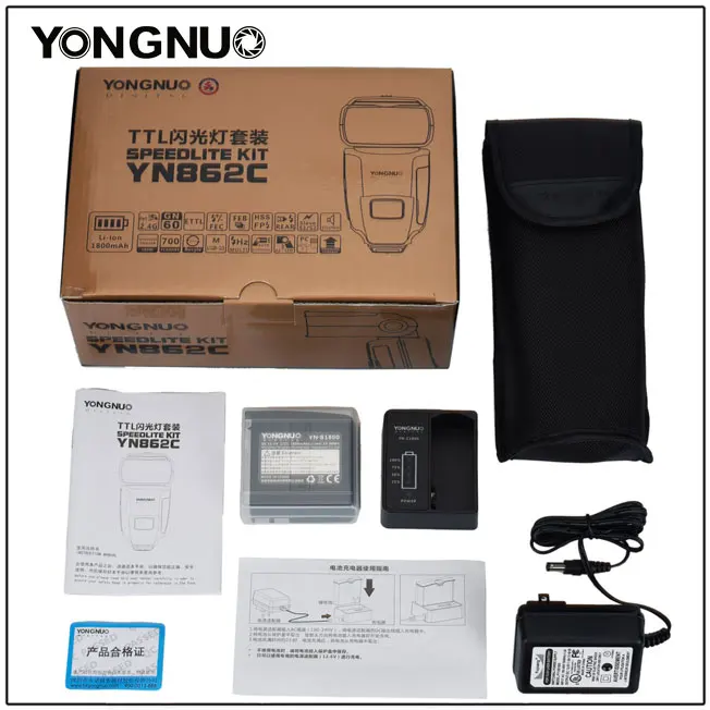 Вспышка YONGNUO YN862C Speed lite с литиевым аккумулятором 1800 мАч поддержка