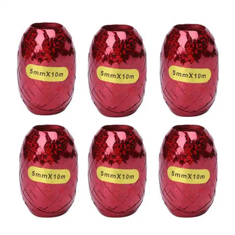 Ribbon red 6pcs 1 пакет 100 шт радужные цветные натуральные перья прозрачные bobo конфетти для воздушного шара аксессуары детские праздничные вечерние аранжировки - Цвет: Ribbon red 6pcs