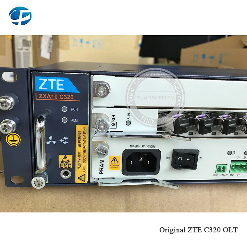 Лучшая цена 1" дюймовый GPON OLT C320 AC, 1* коляска линия питания Оптический Терминал, 1* SMXA/1 1 г плата управления+ 16 портов GTGH C