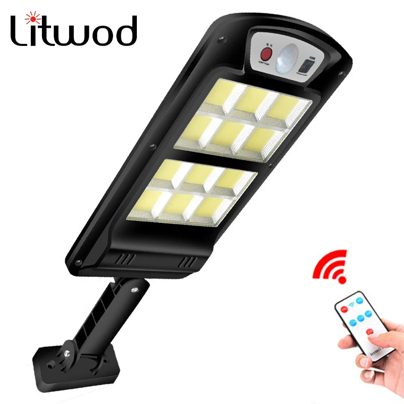 

Super Bright 240 Leds Solar Remote Control Wall Light Street Lamp Motion Sensor Built in Long Battery Life Outdoor Sunlight