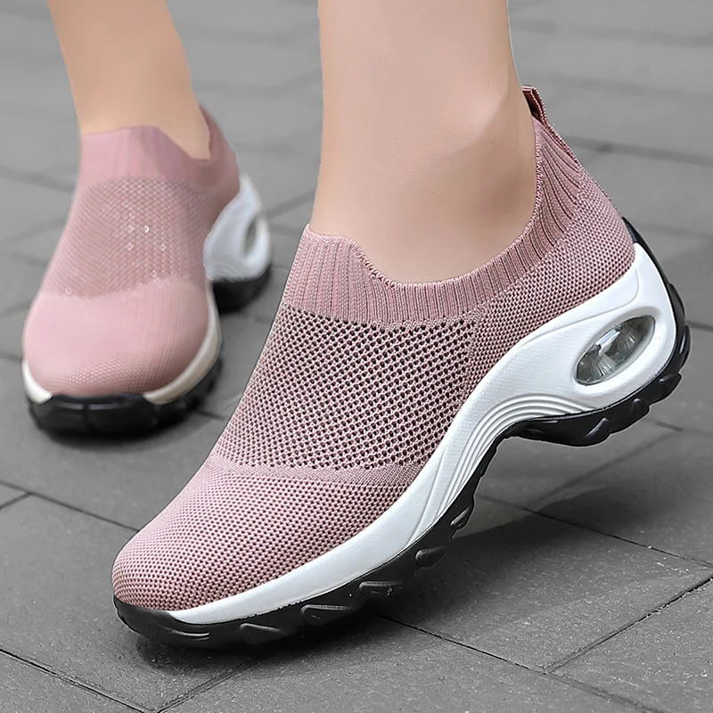 

Spring Women Sneakers Shoes Autumn Flat Slip On Platform Tenis For Women Breathable Mesh Sock Sneakers Shoes Zapatos De Mujer