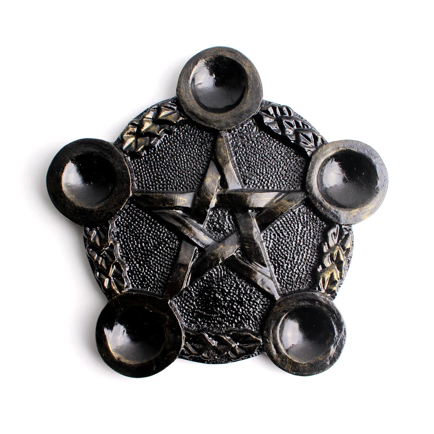 

1PC Black Resin Pentagram Candle Holder Altar Divination Cup Holder Tea Candle Holder Ceremony Home Decoration