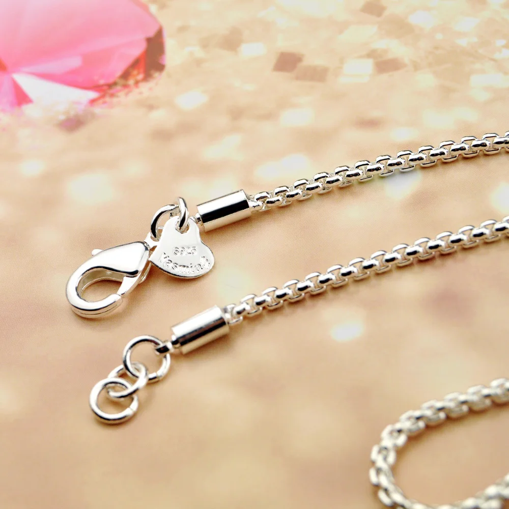 Ожерелье из стерлингового серебра 3 мм ожерелье 925 пробы для мужчин и женщин