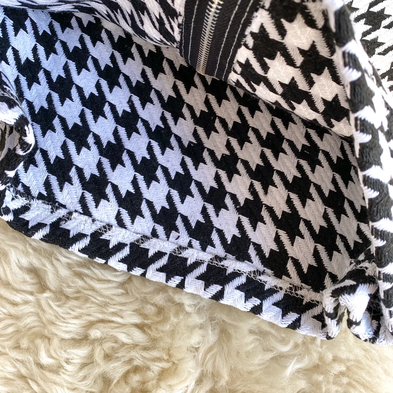 

High Waist Houndstooth Skirt Women's Korean Fashion Spring And Autumn New Slim Fit Front Zipper Mini Skirt Sexy Party Skirts