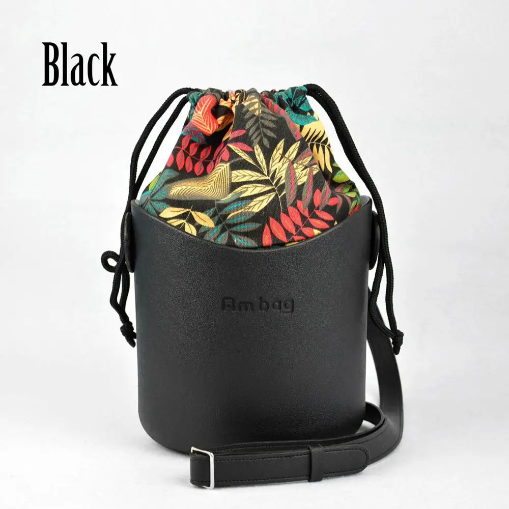 black O Basket Ambag EVA стиль obag корзина с ручками ремни холщовая струнная вставка женская сумка через плечо - Цвет: black