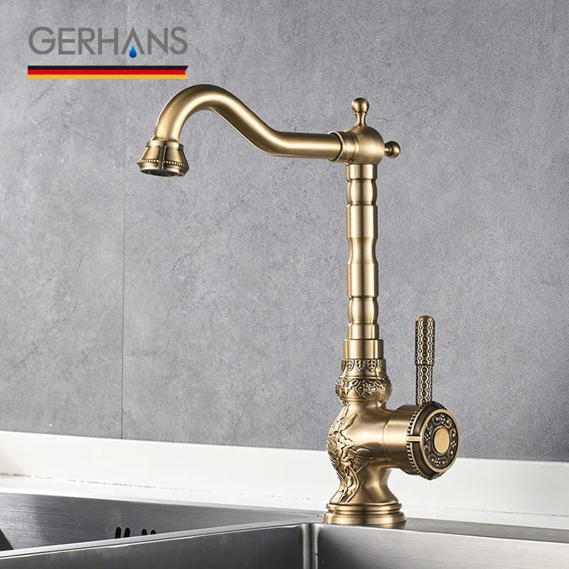 GERHANS Faucet K14218 Смеситель для кухни с гайкой Цвет: Античная бронза|Смесители кухни| |