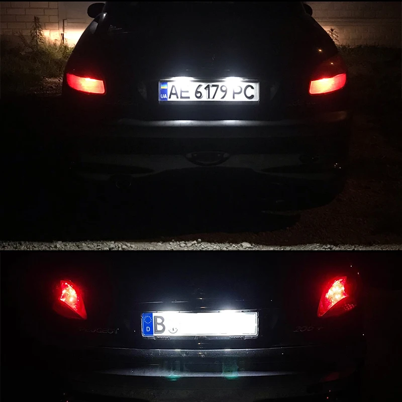 IJDM 6000k белый светильник номерного знака для Peugeot 206 207 306 307 308 406 407 5008 Partner Citroen C3 Ii C4 C5