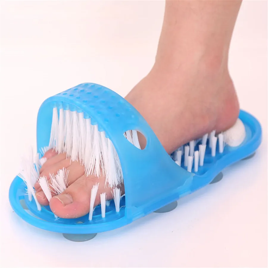 

Plastic Bath Shoe Remove Dead Skin Massage Slipper Foot Scrubber with Brush for Feet Bathroom Products Foot Care with suction