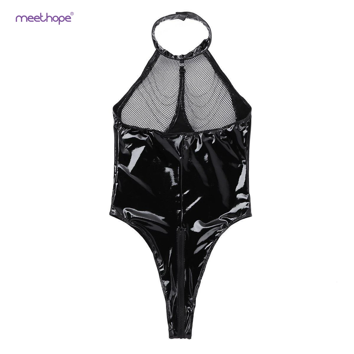 

Meethope Girls Sexy Leather Lingerie Jumpsuit Dance Bodysuit Gothic European And American New Design