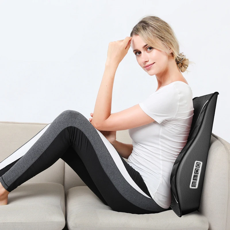 Electric Neck Back Massager Chair Cushion Pulse Vibrator Cervical Lumbar Leg Body Car Office Pain Relief Health Relax | Красота и