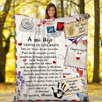 spanish message designer blankets manta beach picnic flannel blanket mom to daughterson letter quilt express love 150 220cm