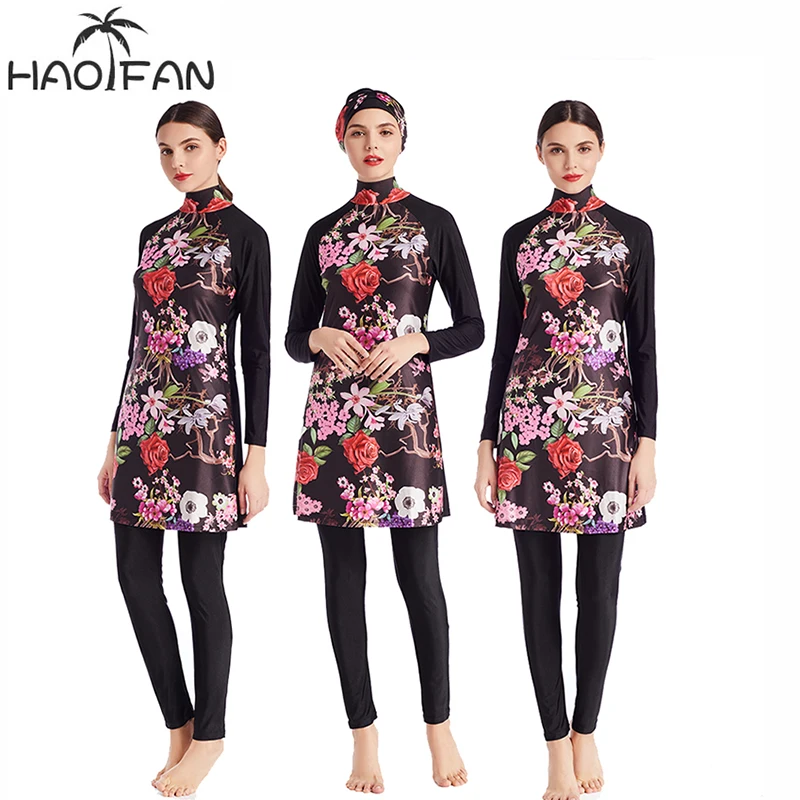 Hao Fan Мусульманский купальник для женщин большой размер Буркини ислам ic хиджаб