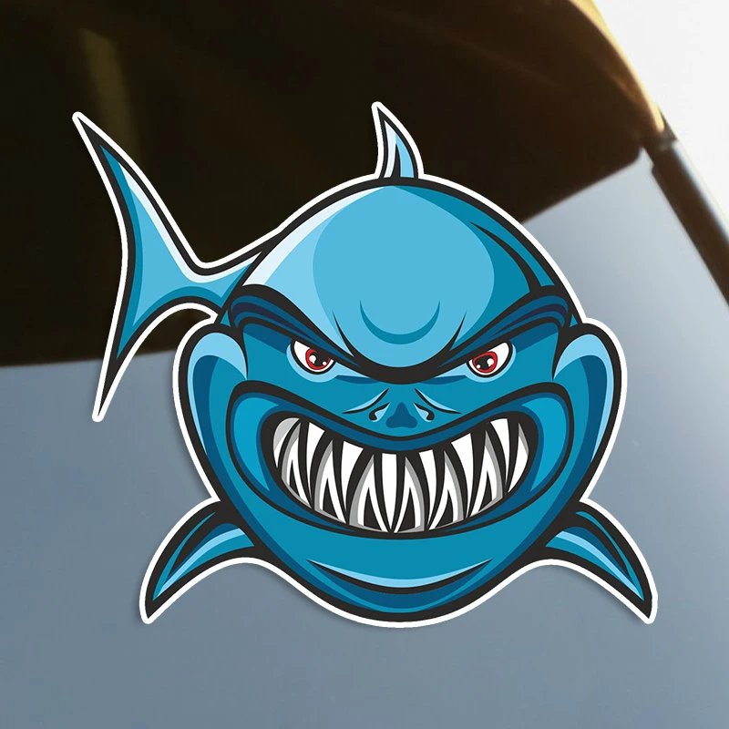 

S60015# Angry Shark Self-adhesive Decal Car Sticker Waterproof Auto Decors on Bumper Rear Window Laptop Choose Size