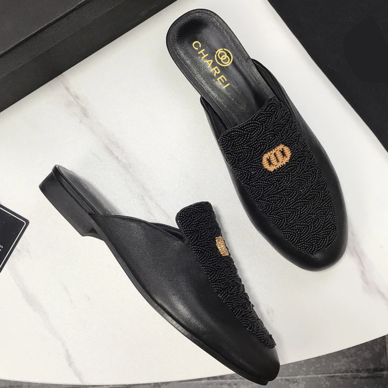 

Hot release of French charei summer new slippers women's shoes soft leather top luxury standard manufacturing fine packaging