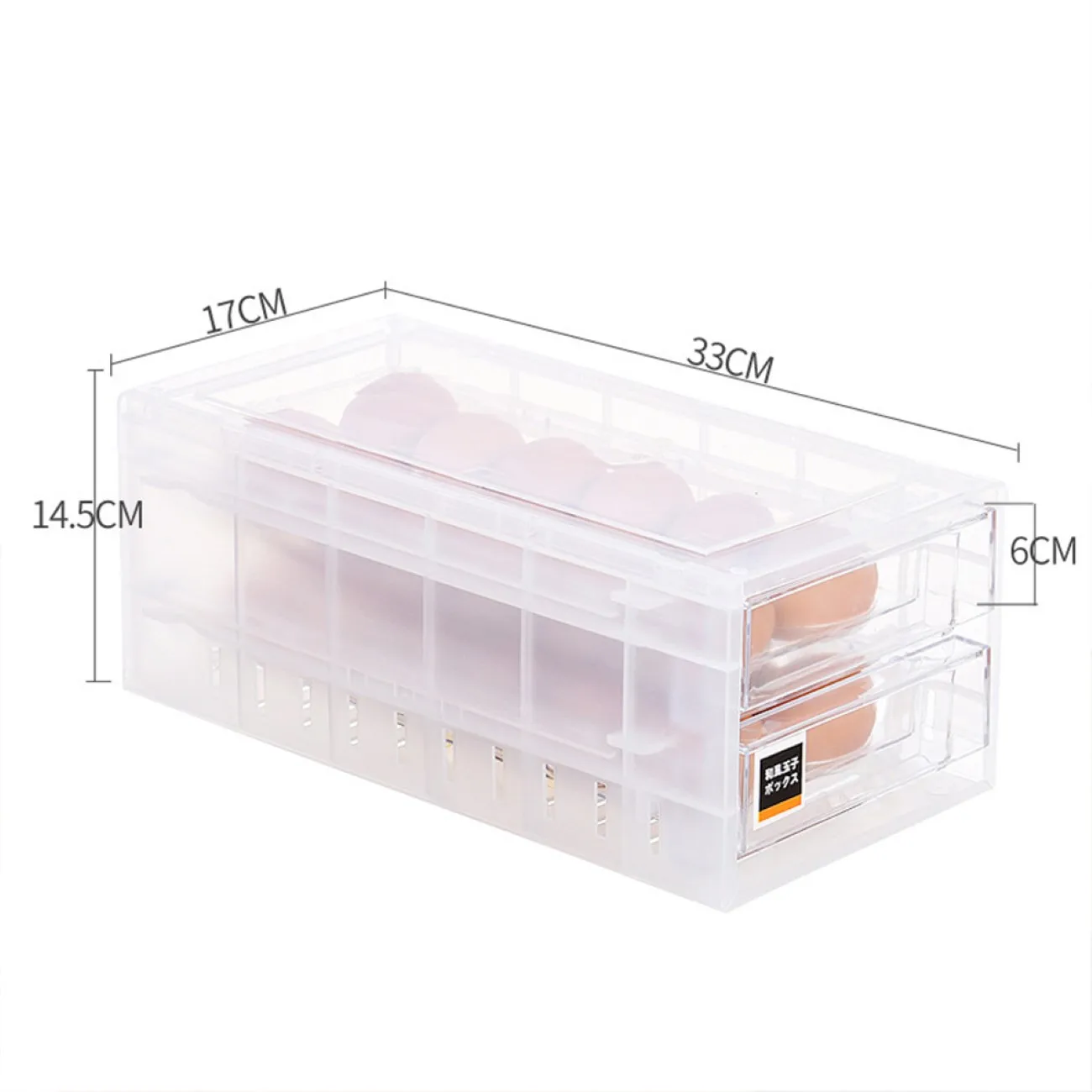 

24 Grid Drawer Type Egg Storage Box Egg Crisper Kitchen Egg Tray Refrigerator Storage Container