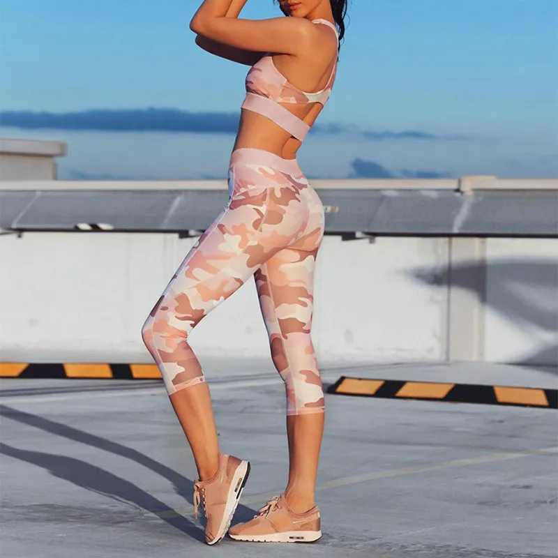 

New Printed Yoga Set Fitness Sports Suit Yoga Pants Top Women Active Wear Sportswear Fitness Clothing Sexy Clothes for Women