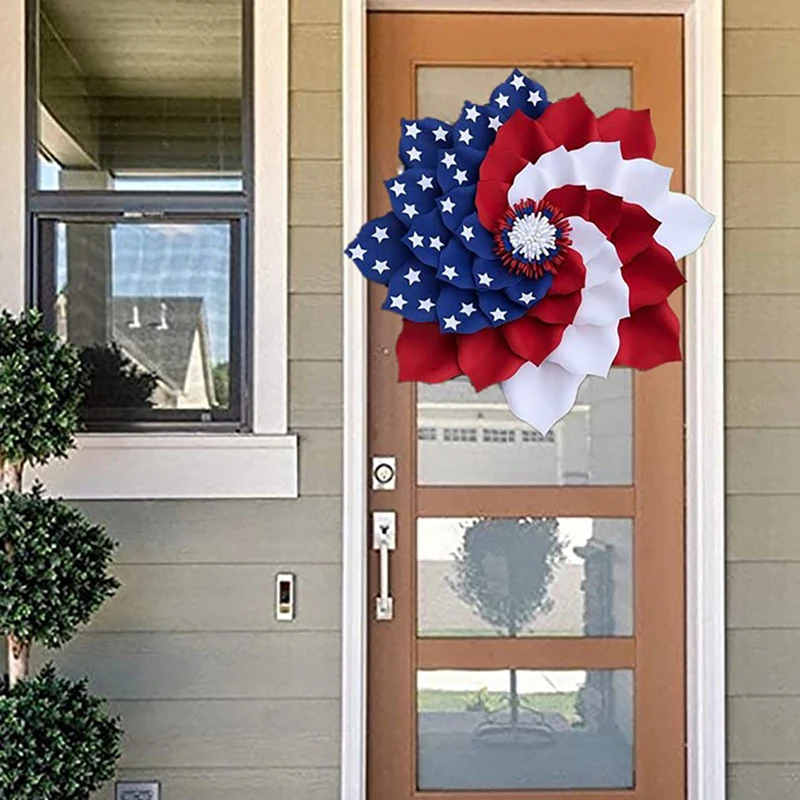 

Modern Home Decor 3d Simulation Artificial Independence Day Wreath Doors