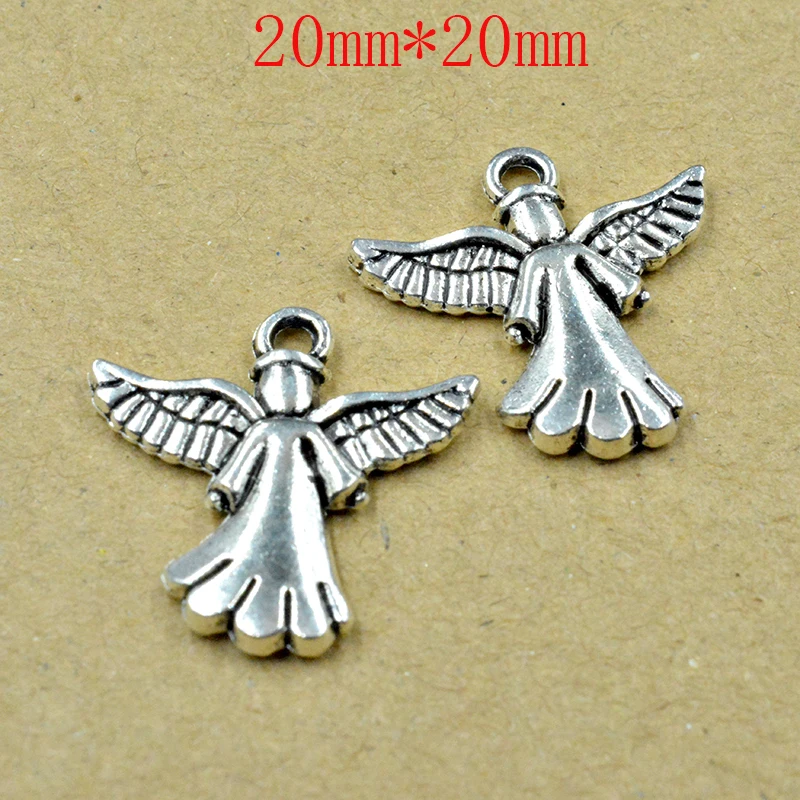 5 шт. 24*14 мм античный серебряный цвет сплав Летающий угол дух фея с крыльями