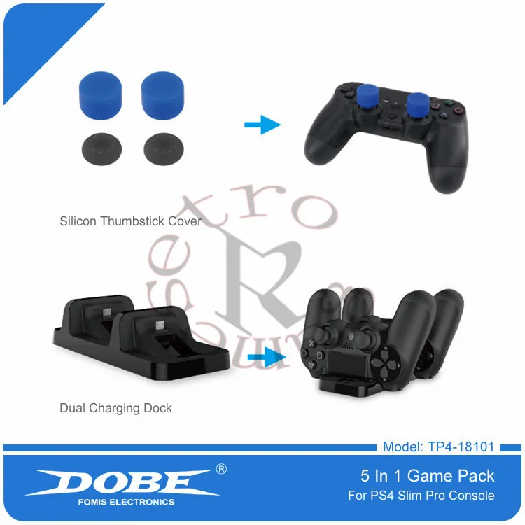 Игровая стереогарнитура DOBE 5 в 1 с микрофоном комплект аксессуаров для PS4 Playstation 4