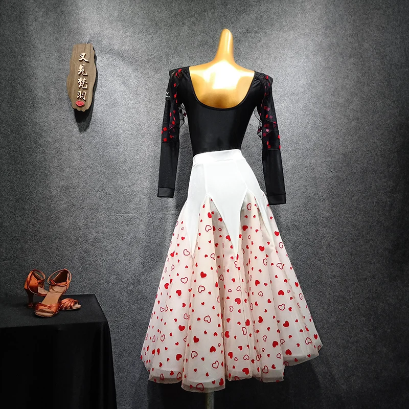 Белая юбка для бальных танцев топ латиноамериканских платье Женская Одежда