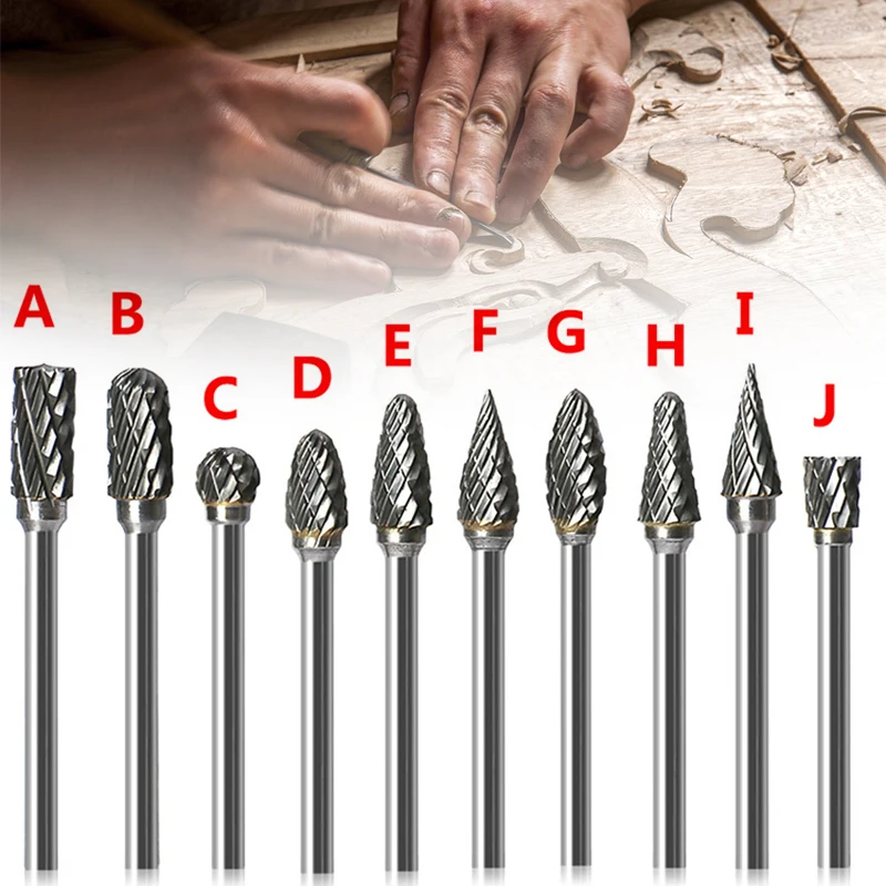 

Carbide Burr Set 10pcs Tungsten Carbide Rotary Files Bits For Die Grinder Metal Wood Carving Polishing Drilling Tp-hot