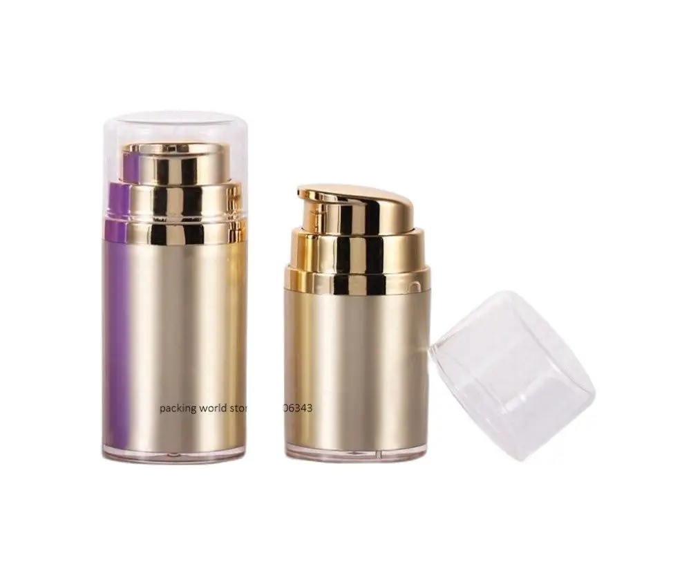30 мл Золотой акриловый безвоздушный насос бутылка лосьон/эмульсия/отбеливающая
