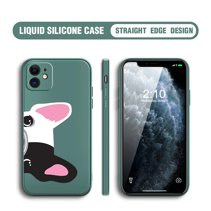 

For iPhone 6S Plus Case Lovely Phone Cover for iPhone 13 Mini 12 Pro Max 11 8 7 6 X XR XS SE 2020 Liquid Silicone Coque