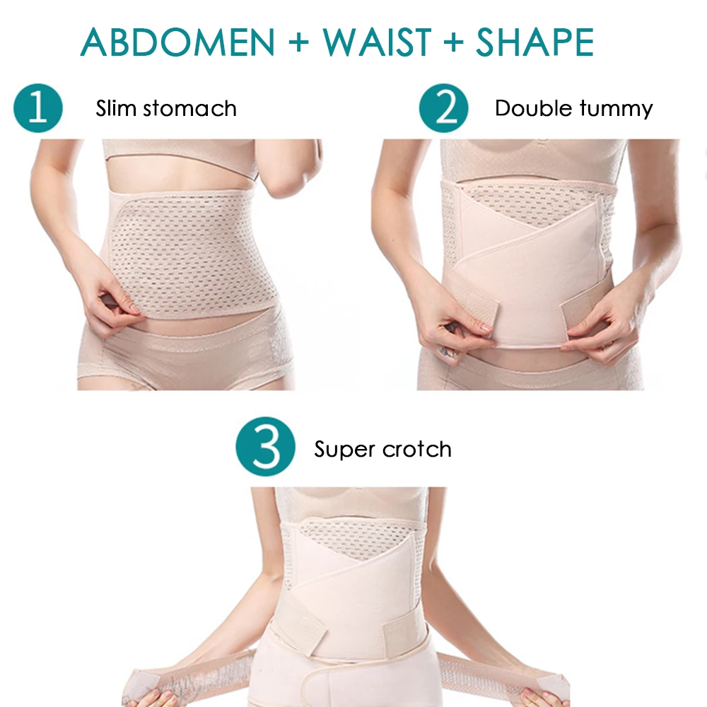 

3in1 Belly/Abdomen/Pelvis Postpartum Belt Body Recovery Shapewear Belly Slim Waist Cinchers Breathable Waist Trainer Corset